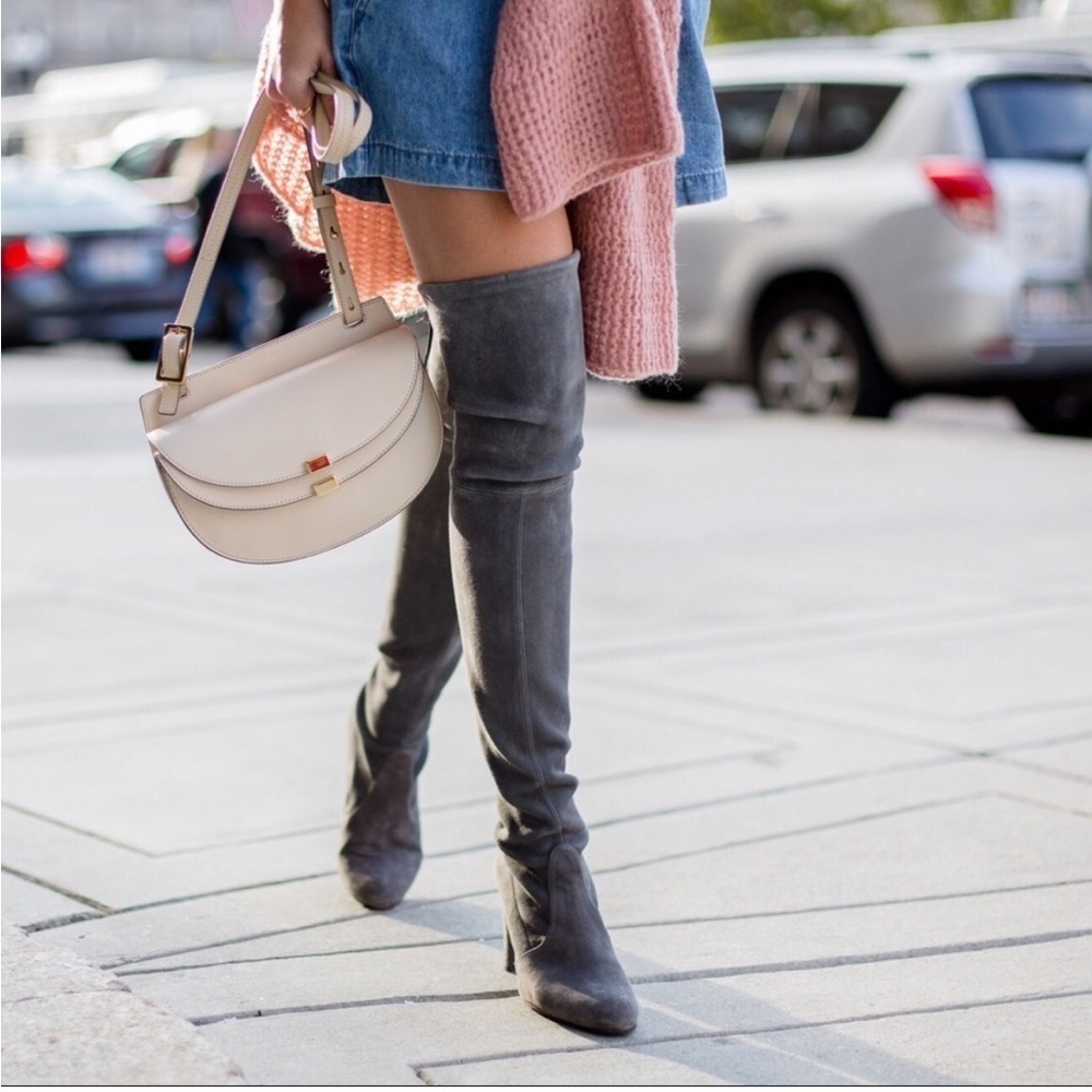 Stuart Weitzman Hiline Otk Boot In Slate Grey - image 1